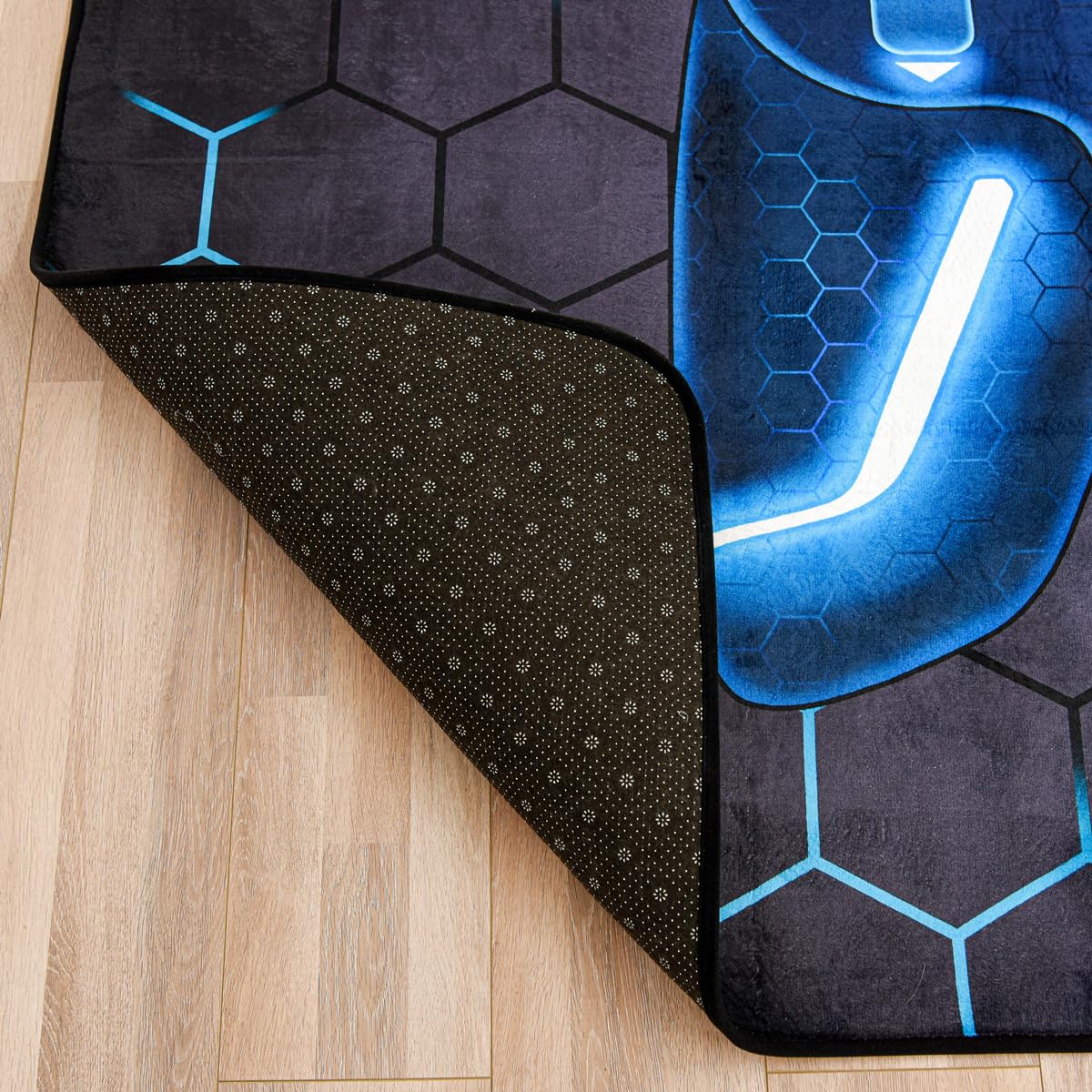 NTBED Game Console Area Rug for Bedroom Sofa Playroom Gaming Geometric Bedside Rugs Gamer Decorative Floor Mat Carpet (4x6 Feet, Blue)