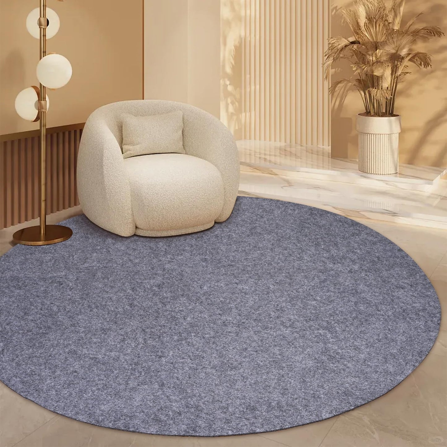 Waterproof Rug Pad Round 1/8 Thick Waterproof Non-Slip Rug Pad, Pad for Hardwood Floors,Rug Pads for All Floors and Finishes, Keeps Carpets in Place Soft and Safe（6FT）