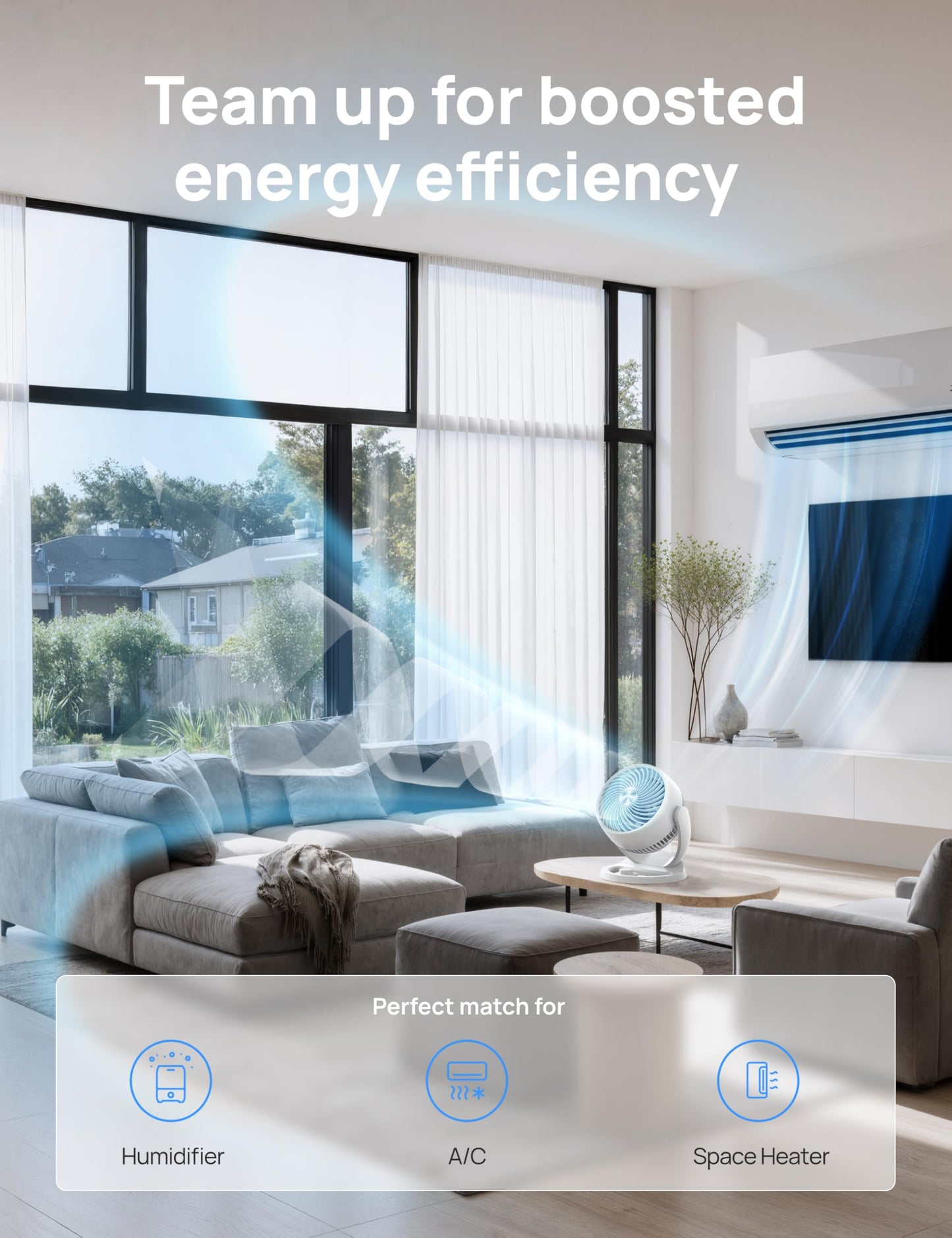 Dreo Fan for Bedroom, 12 Inches, 70ft Powerful Airflow, 28db Quiet Table Air Circulator Fans for Whole Room, 120° Adjustable Tilt, 3 Speeds, Desktop Fan for Home, Office, Kitchen
