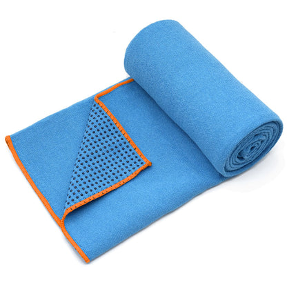 Eunzel Hot Yoga Towel - Microfiber Non Slip Yoga Mat Towel with Grip Dot Sweat Absorbent Towel for Hot Yoga, Pilates and Fitness 72" x 24", Dark Cyan/Orange