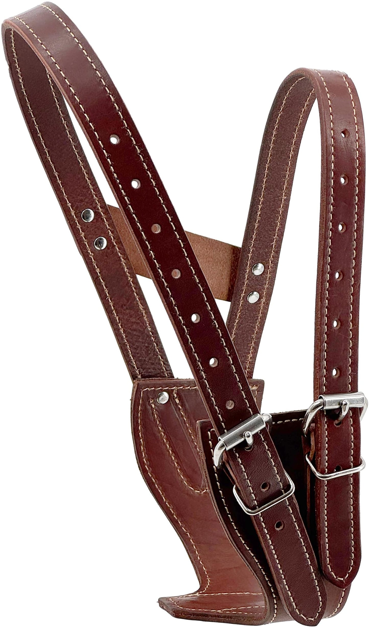 Jeereal Durable Leather Cribbing Strap Prevention for Horses, Dare Cribbing Control Collar,Fully Reversible Adjustable Fit with Stainless Steel Buckles