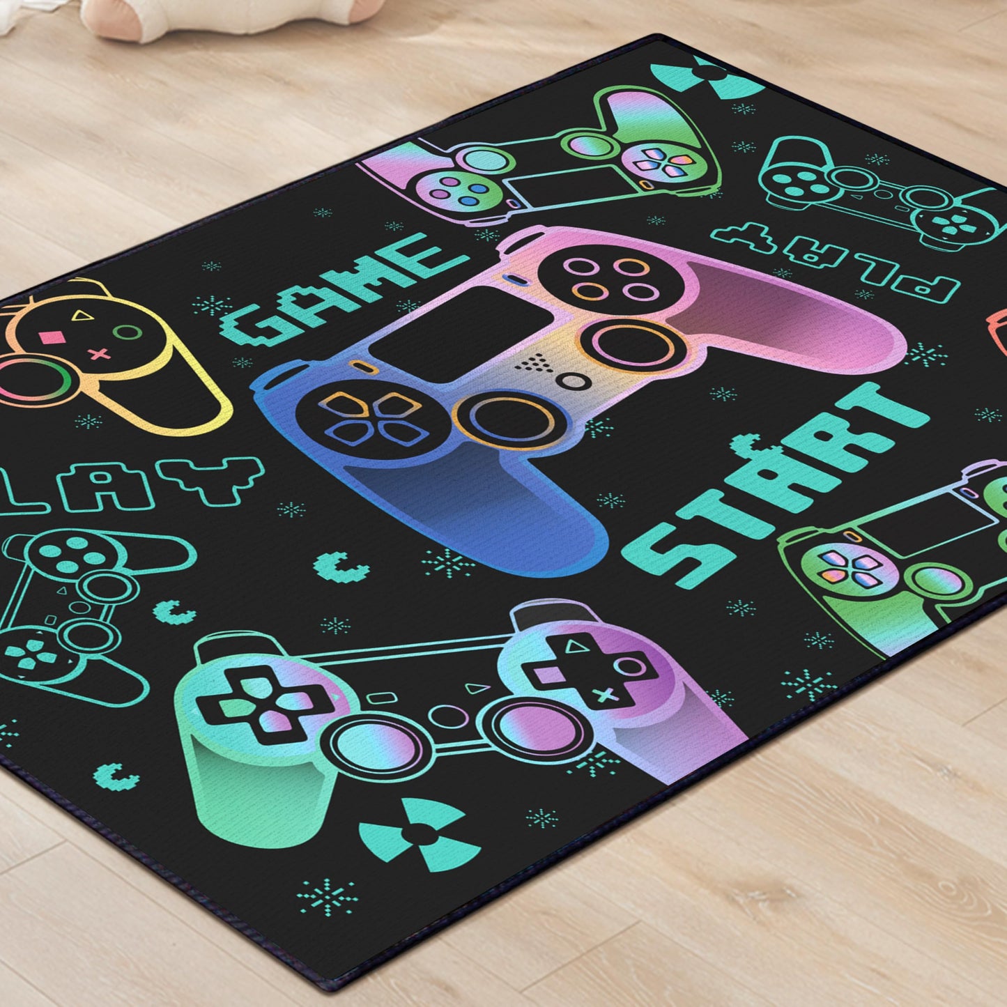 Isyorefam Play Gaming Rug for Bedroom Gamer Mat Gamepad for Boys Room 2x3 for Playroom Decor Washable