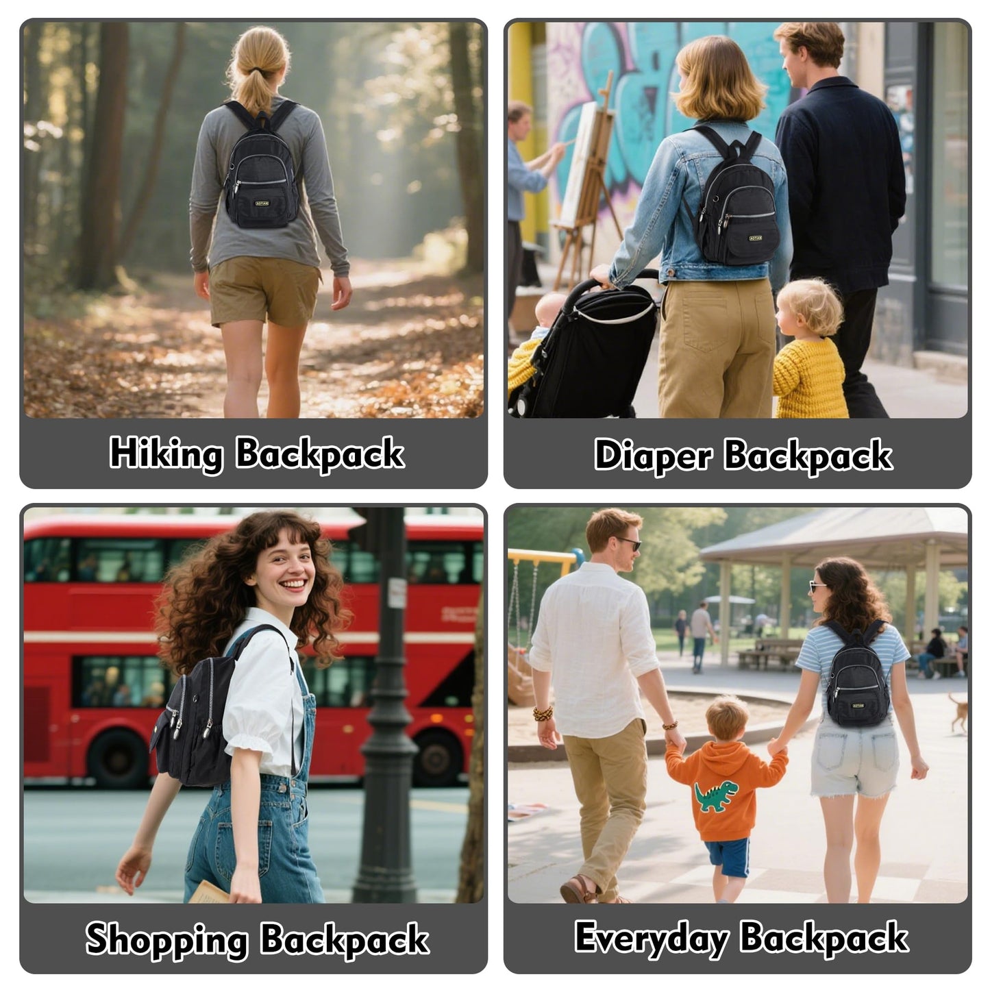 AOTIAN Mini Nylon Women Backpacks Casual Lightweight Small Daypack for Girls