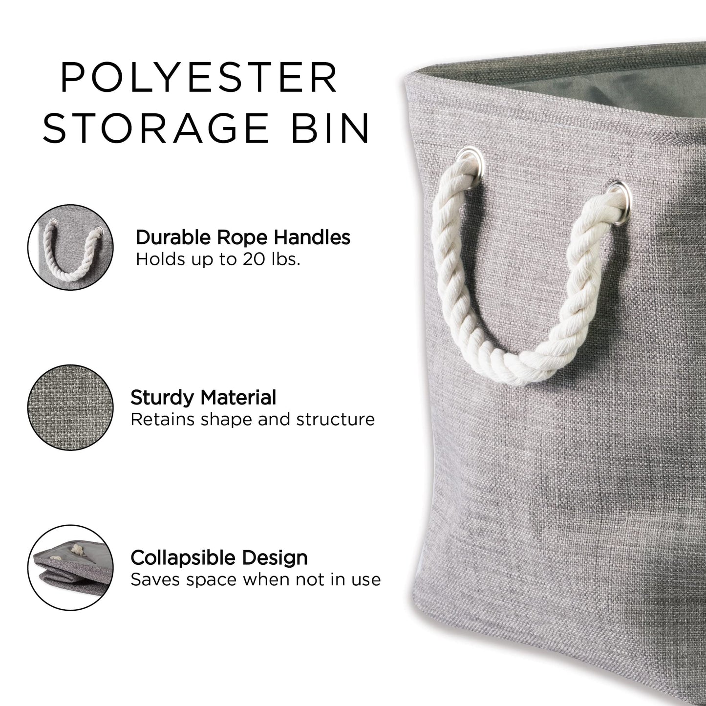 DII Buffalo Check Storage Collection Collapsible Bin with Handles, Medium Rectangle, 16x10x12, Red & Black