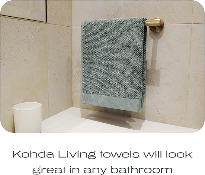 Luxury Silver-Infused Sage Green Hand Towels 2-Pack, 23.6"x17.7"