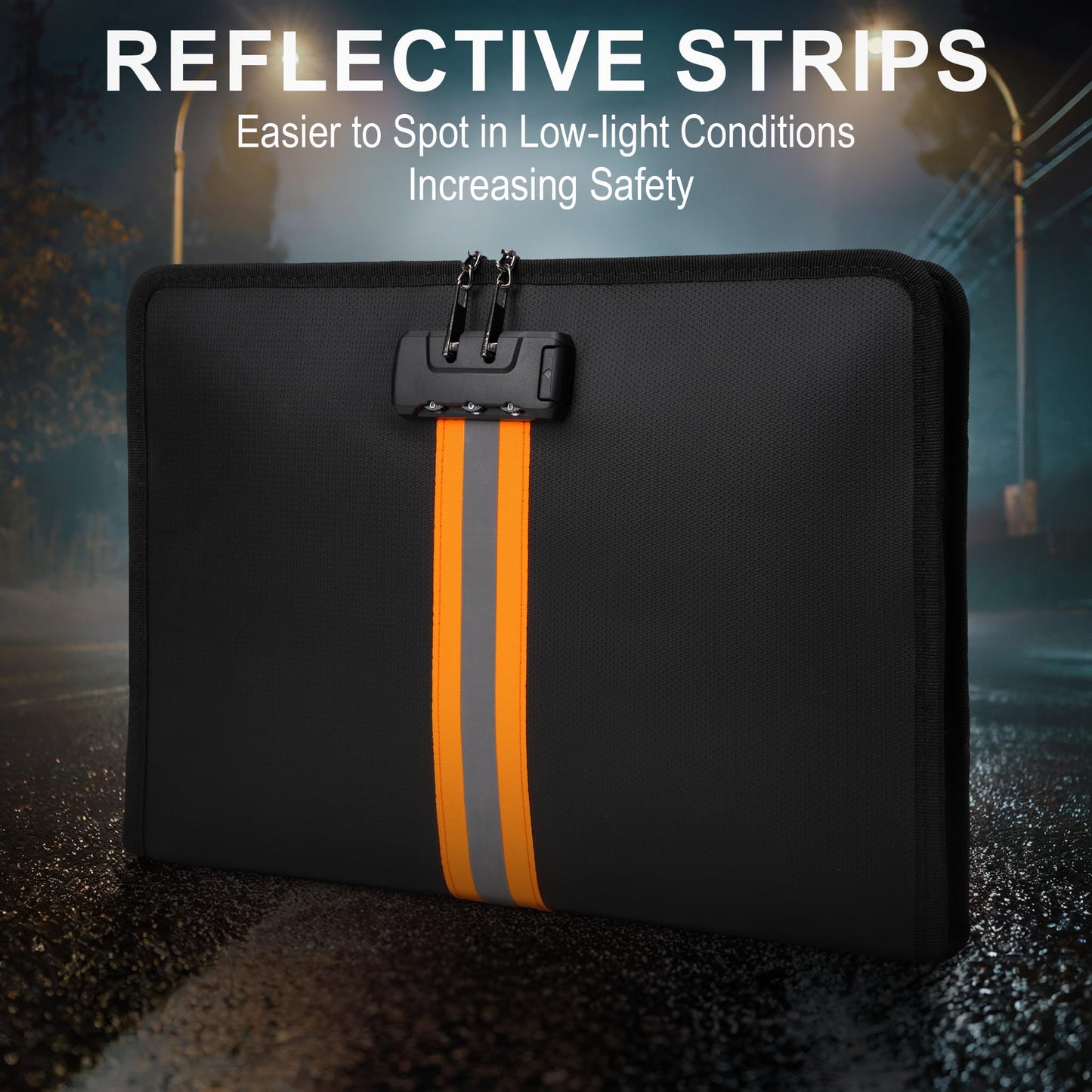 XIAODUN Fireproof Document Bag with Lock，13"×9.2" Fireproof Money Bag，with Zipper and Lock，Suitable for Tablets, A4 Documents, Cash, Mobile Phones, Credit Cards and Notarized Documents.
