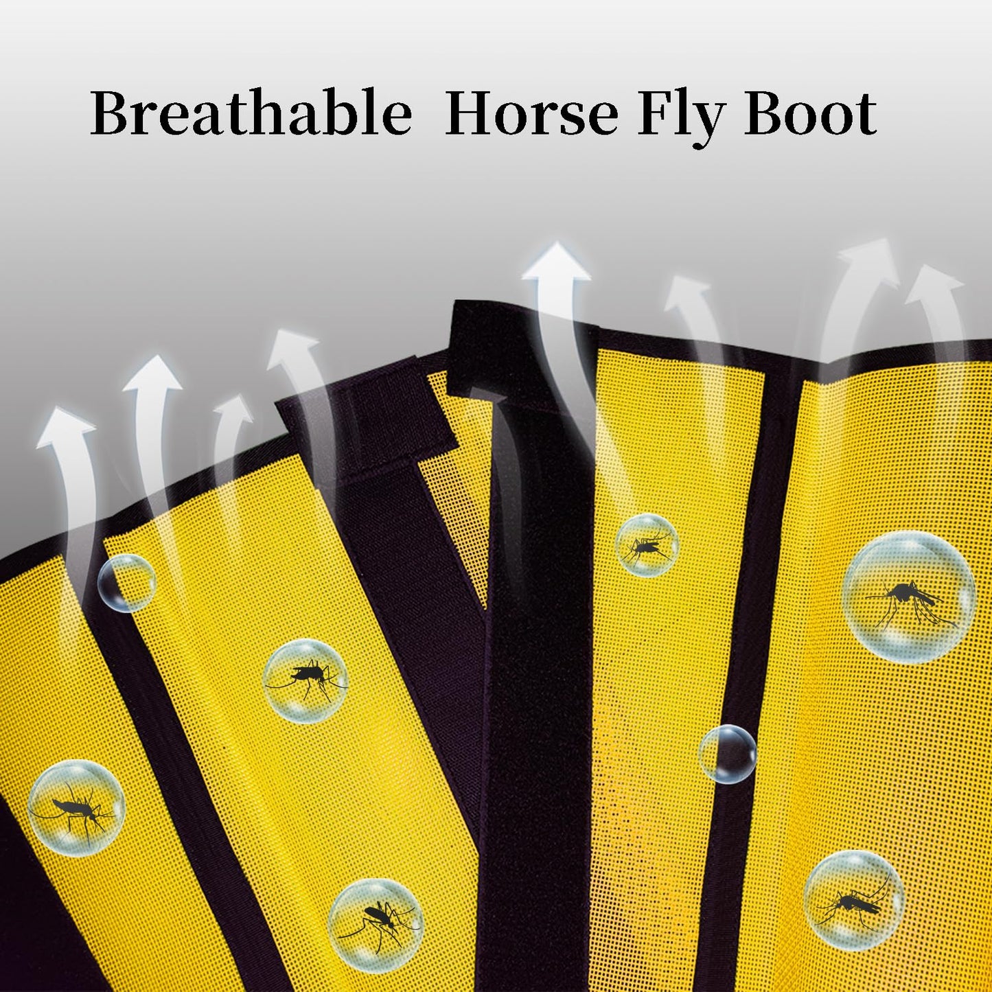 NizHome Horse Fly Boots, Fly Boots for Horses Set of 4, Breathable Mesh Horse Leggins Reduce Stomping & Foot Fatique Pet Supplies (4 Pack/Yellow)