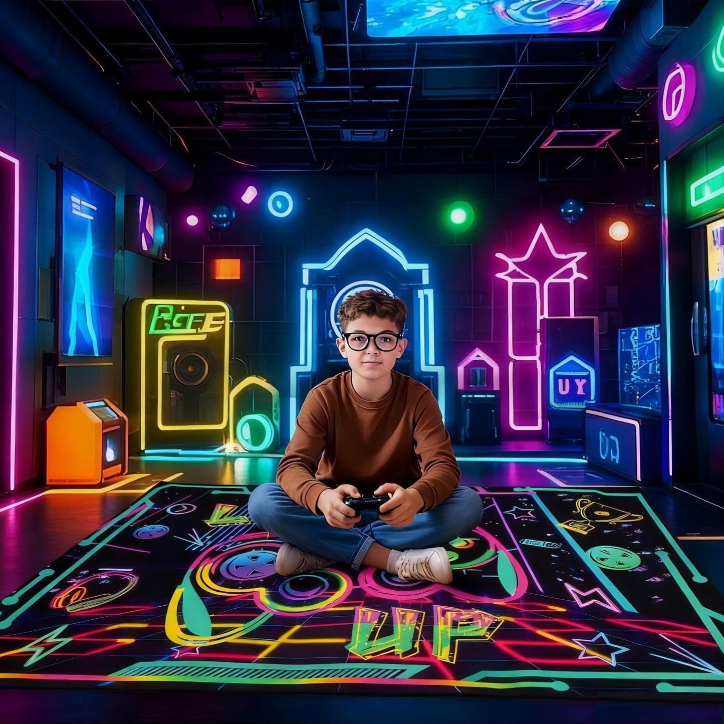 HCHMAO Gaming Rug for Boys Room, 31×47inch Game Room Rug Decor Accessories Non-Slip 3D Printed Cool Gaming Area Rug for Playroom Bedroom Living Room