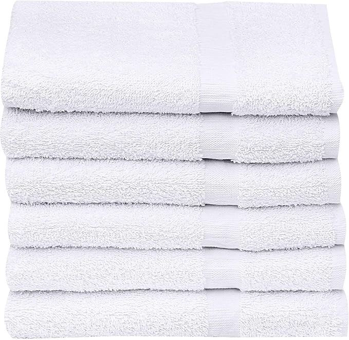 GOLD TEXTILES Bulk Pack 60 Pcs White Economy 15x25 Inches Basic Hand Towel