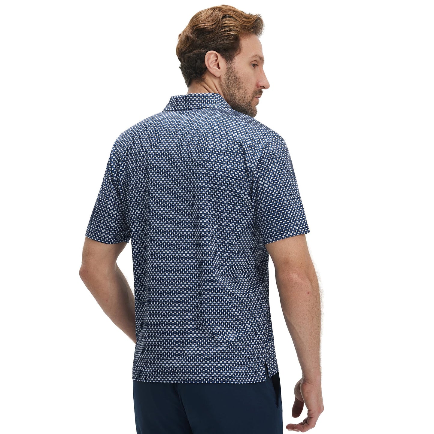 M MAELREG Golf Shirts for Men Dry Fit Print Patterns Performance Moisture Wicking Mens Polo Shirts Short Sleeve