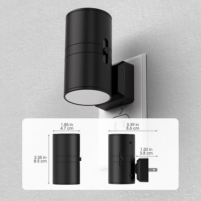 Briignite Night Lights Plug into Wall, Modern LED Night Light Plug in, Dusk to Dawn Sensor, 5000K Daylight, 0-100LM Adjustable Brightness, Dimmable NightLight for Hallway, Bedroom, Stairway, 2 Pack