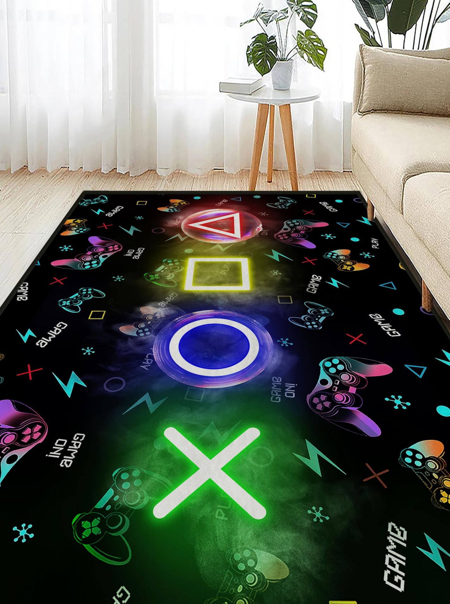Gaming Rugs for Bedroom Boys, 3x5 Gamer Rug for Boys Room, Gaming Room Decor Accessories for Teen, Non-Slip Machine Washable Game Carpet, Gamer Bedroom Decor