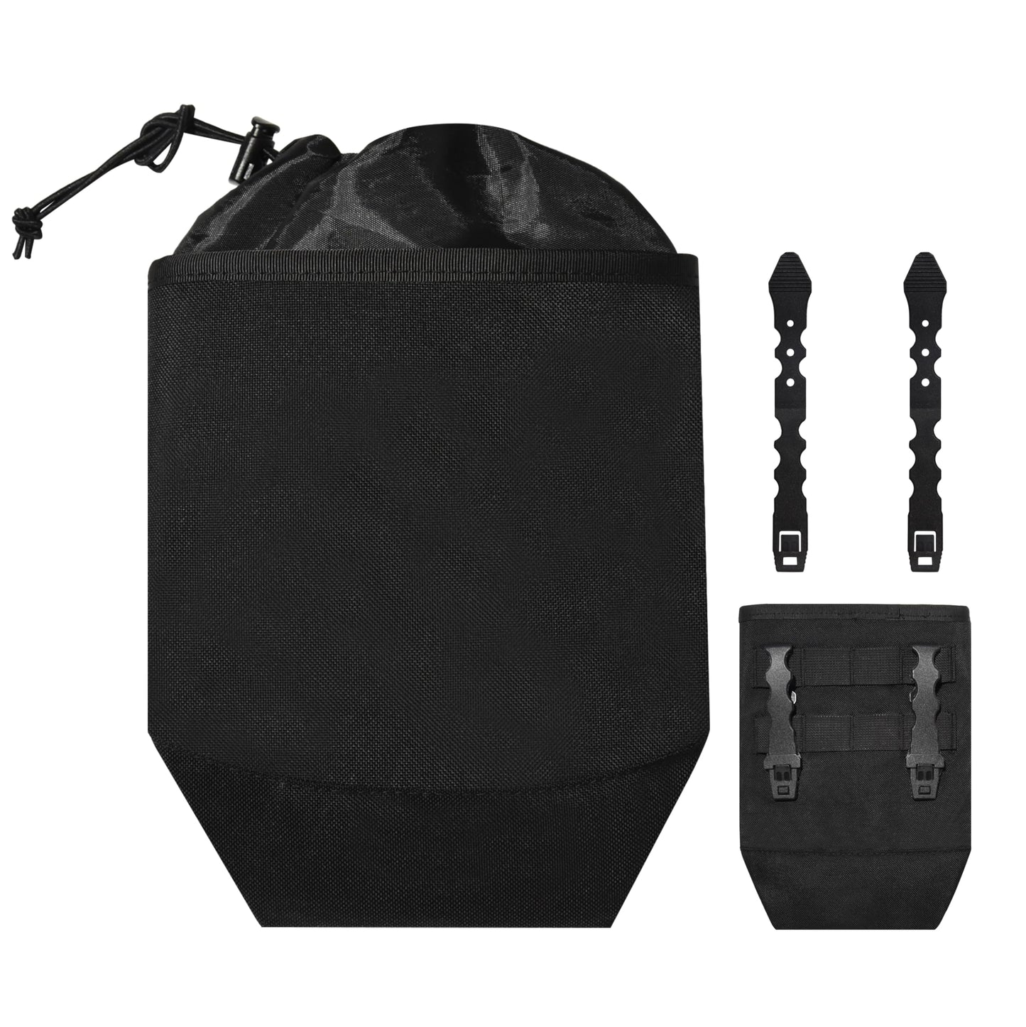 Molitica Molle Dump Pouch,Tactical Mag Dump Pouch with 4 Malice Clips,Compatible with 0.8-2 inch Duty Belt,Utility Nylon Waist Bag for Hunting,Hiking,Range,2.5-3L (Black)