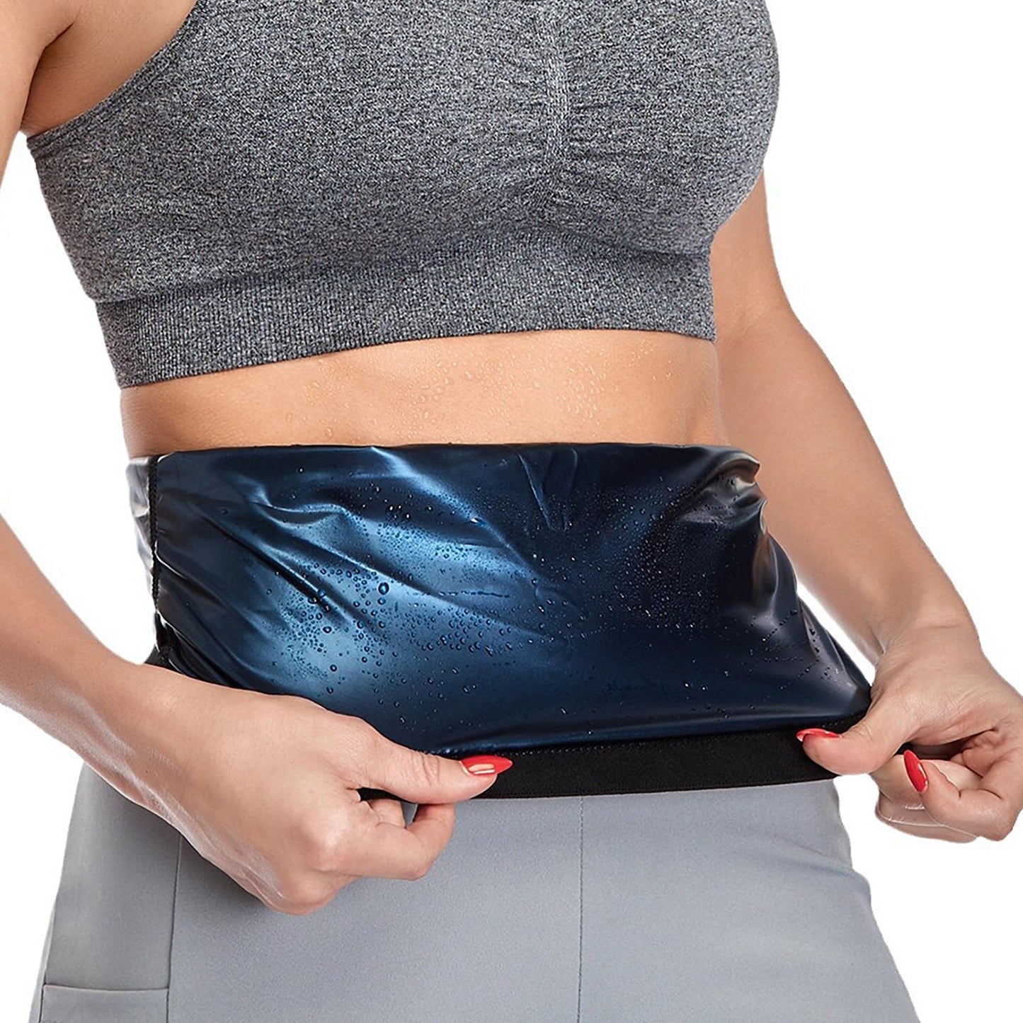 ZukoCert Sauna Belt for Women Weight Loss, Lower Belly Fat Sauna Waist Trainer, Stomach Sweat Band, Slimming Suit, Workout Sweat Shaper for Women(S/M) Blue