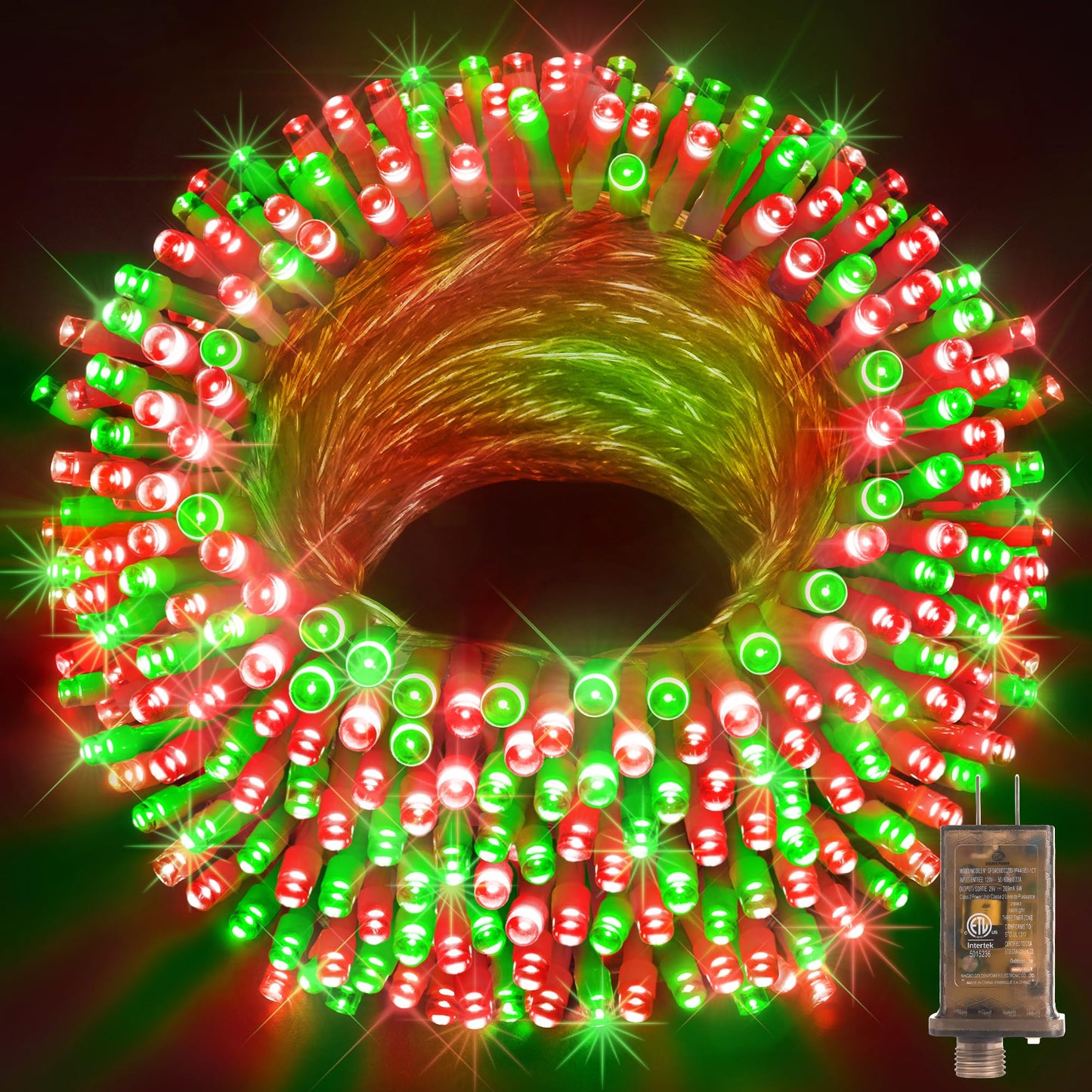 KNONEW 403ft 1000 LED String Lights Outdoor Christmas Lights 8 Modes & Timer Fairy Light Plug in Waterproof LED String Lights for Xmas Yard Tree Wedding Party Holiday Decorations (Red and Green)