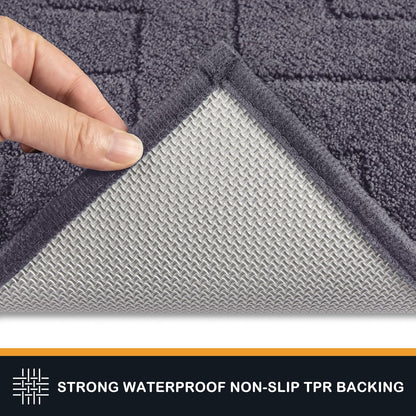 PURRUGS Dirt Trapping Door Mat 20" x 31.5", Non-Slip Machine Washable Entry Rug, Dog Doormat, Indoor Front Door Mat, Super Absorbent Entryway Rug for Muddy Shoes & Paws, Grey