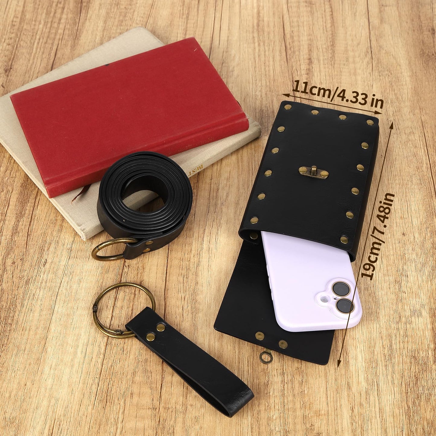 YAIZLBCA 4 PCS Renaissance Accessories, Medieval Renaissance Belt, Skirt Hike,Vintage Belt Pouch & Leather Bracers,Pirate Viking Fairy Costume Ren Faire Accessories