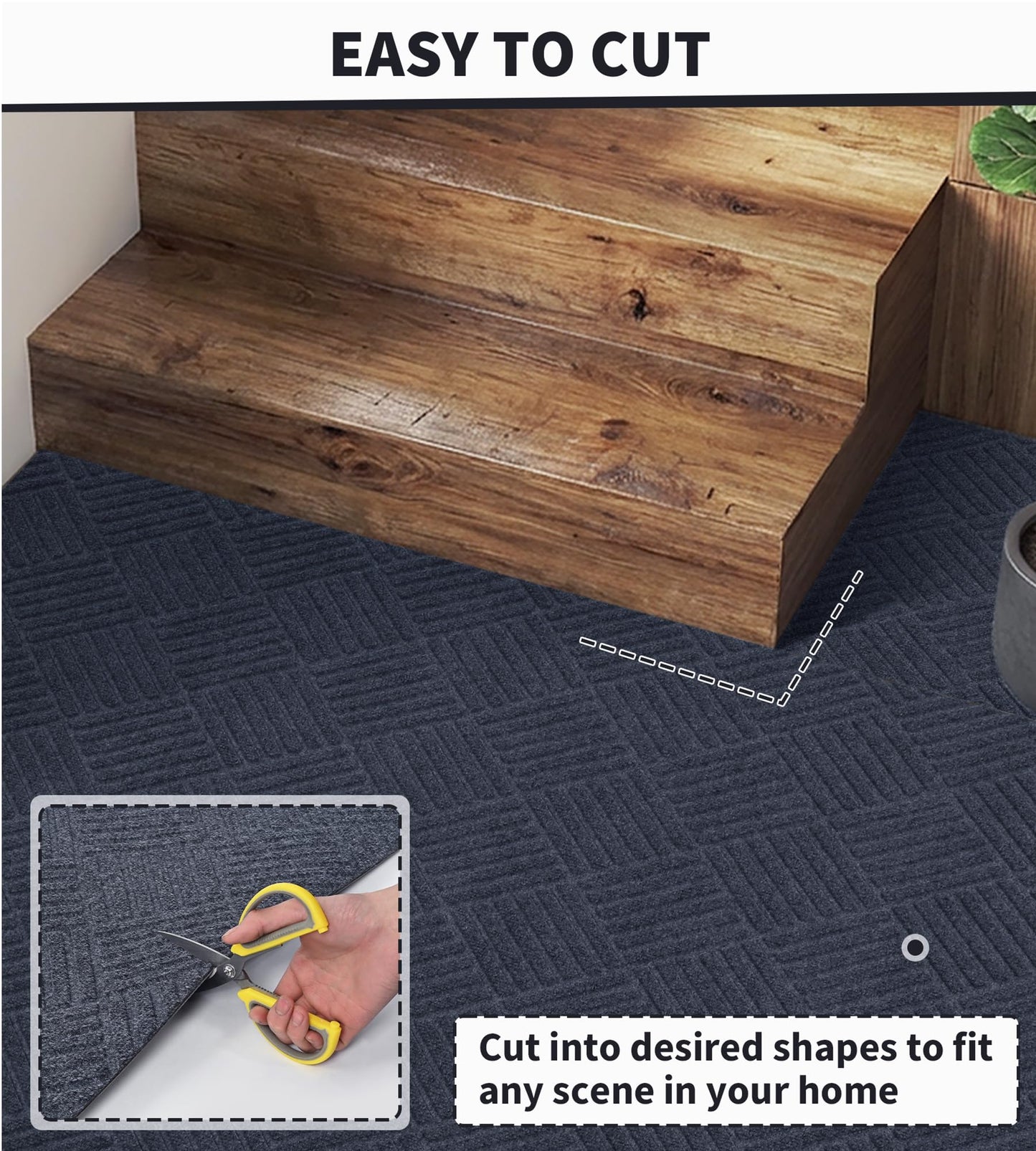 jxgzyy Outdoor Runner Rugs 2'11" x 9'10", Heavy Duty Non-Slip Carpet Runner for Hallway, Entrance, Porch, Garage, Commercial Grade, Dark Grey