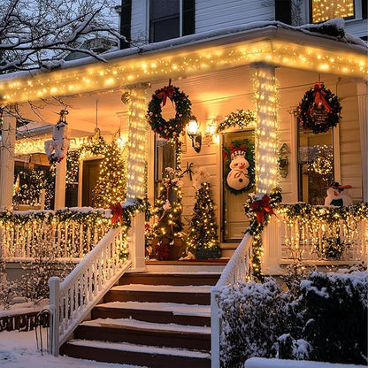 JMEXSUSS Warm White 1000 LED Christmas Cluster Lights Plug in, 50ft Christmas String Lights Outdoor Waterproof with Remote, 8 Modes Christmas Tree Lights for Christmas Tree Wreath
