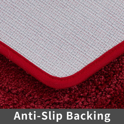 COSY HOMEER Extra Thick Bath Rugs for Bathroom - Anti-Slip Bath Linen Sets Mats Soft Plush Yarn Shaggy 100% Strong Polyester Living Room Bedroom Water Absorbent(Red,17x27 - Inches)