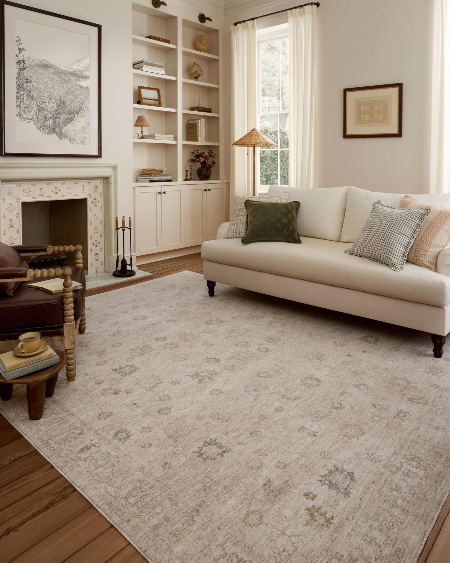 Loloi Chris Loves Julia Louisa Collection LOI-01 Oatmeal/Stone 5'-3" x 7'-6", .38" Pile Height, Area Rug