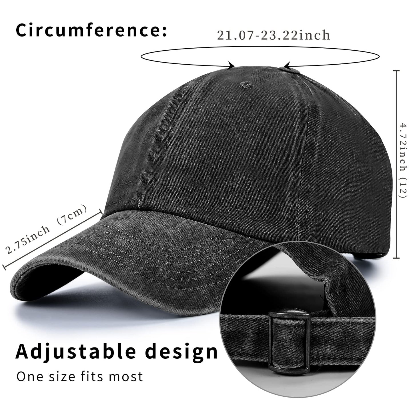 Baseball Cap Unisex Vintage Washed Distressed Cap,Retro Adjustable Dad Hats,Baseball Hat for Men Women