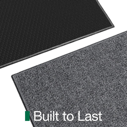 LUMI Ultra Thin Door Mat for Entryway, 17"x30" Low Profile Non Slip Rubber Backing Indoor Doormat, Easy Clean Welcome Entrance Mat for Inside House, Patio, Grey
