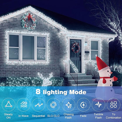 Christmas Lights 1200 LED 394 FT, IP67 Waterproof Christmastree Lights with 8 Modes, Remote Control 3 Timers & Memory Function Xmas Decorations for House and Holiday (Cool White)