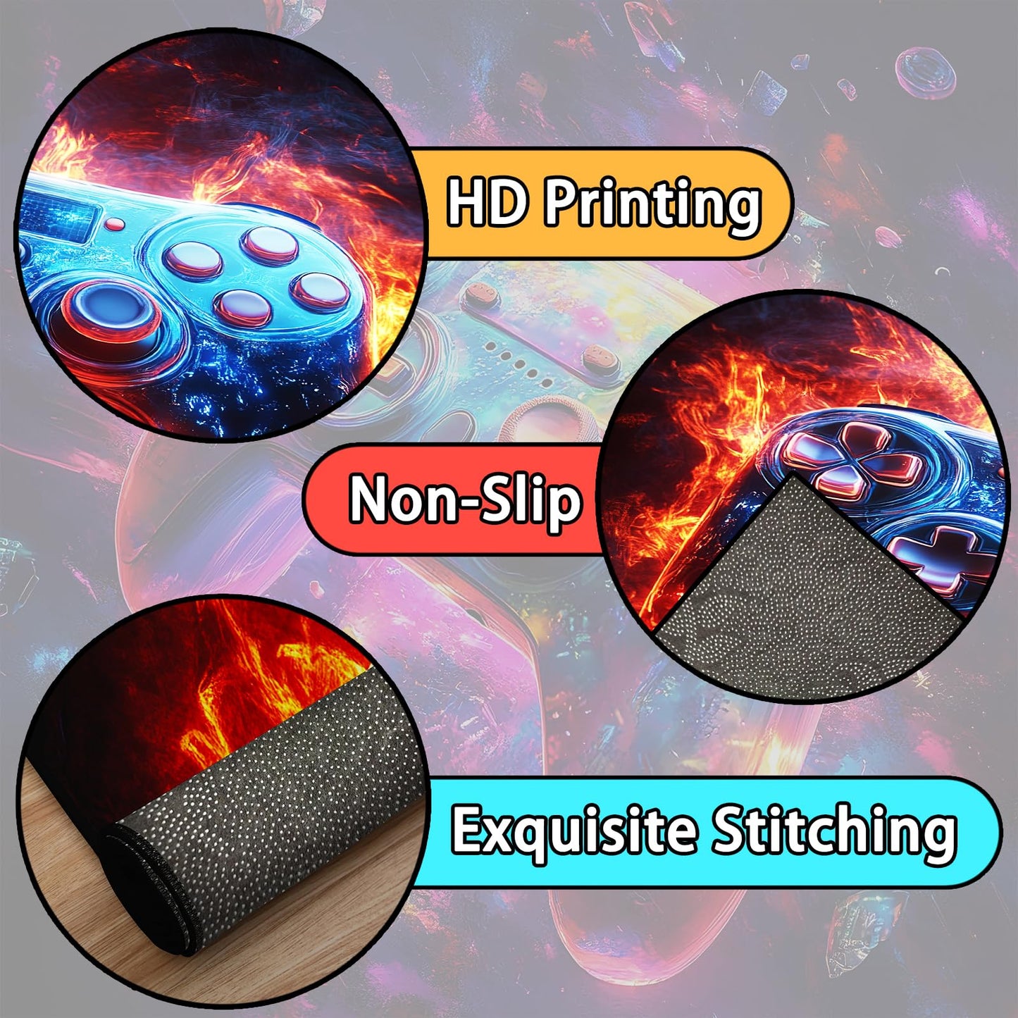 Gamer Room Rug for Boys - Gamer Rug Gamer Room Carpet for Teens Room Video Game Pattern Bedroom Carpet for Kids Gamepad Controller Mat for Bedroom,2.5x4 Feet