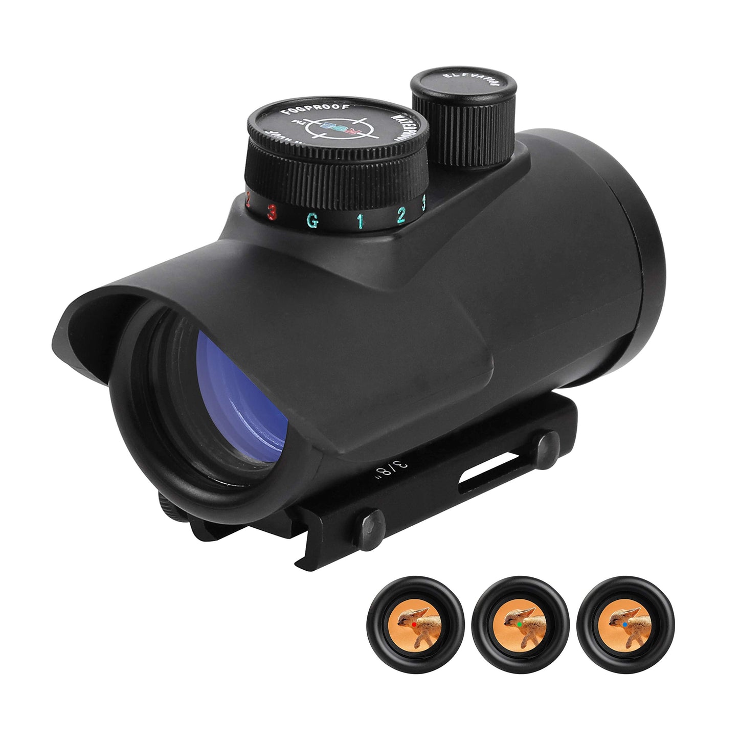 ESSLNB Red Dot Sight Airsoft Sights Scope Red/Green/Blue 3 Brightness Settings Reflex Sight with 11mm/22mm Picatinny Rail Mount and Covers