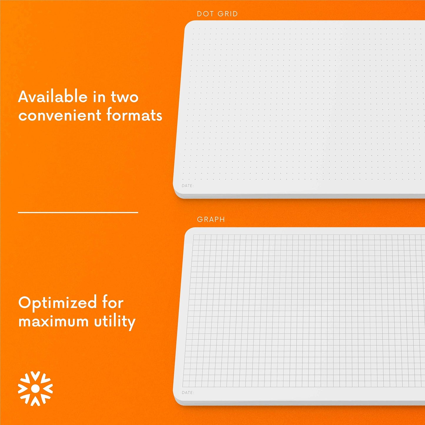 Notsu Dot Grid Desk Notepad 2 Pack | Minimalist Dotted Memo Mouse Pads with Premium Thick Paper, Small 5.5" x 8.5"