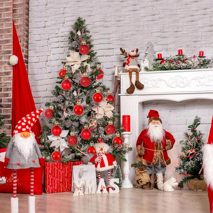 30ct Christmas Ball Ornaments, 1.18" Shatterproof Christmas Tree Decorations, Perfect Hanging Ball for Indoor/Outdoor Holiday Party Decor