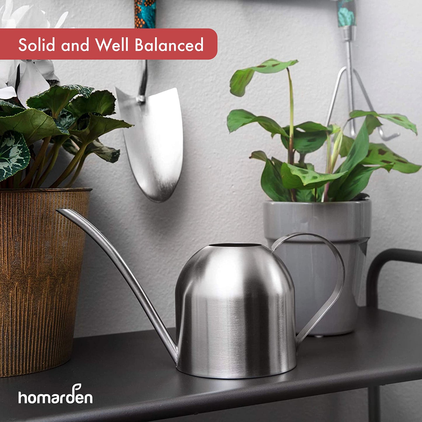 Homarden 30 oz. Copper Watering Can - Long Spout Metal Can for Indoor & Outdoor Plants