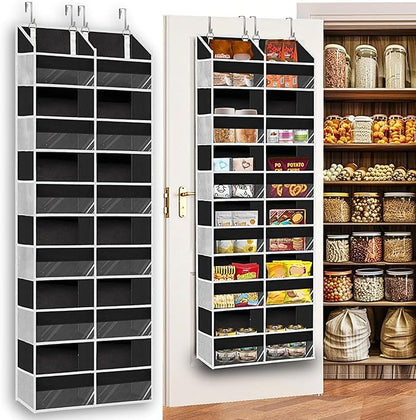 Over The Door Organizer 6 Tiers, Extra Large Behind Door Storage of 12