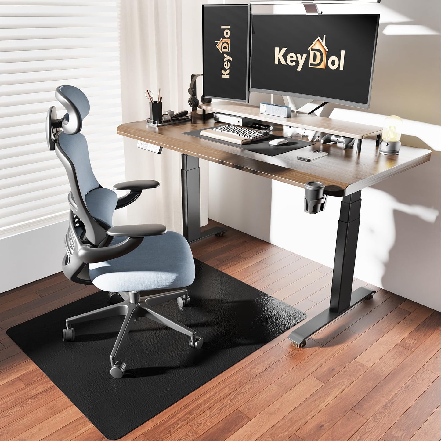 [Thickened to 2.0mm]40"x 50" Office Chair Mat for Hardwood, Vinyl Computer Floor Mat, Anti-Slip Desk Mats for Hardwood, Easy to Clean Office Chair Floor Protector, Durable Rolling Chair Mat