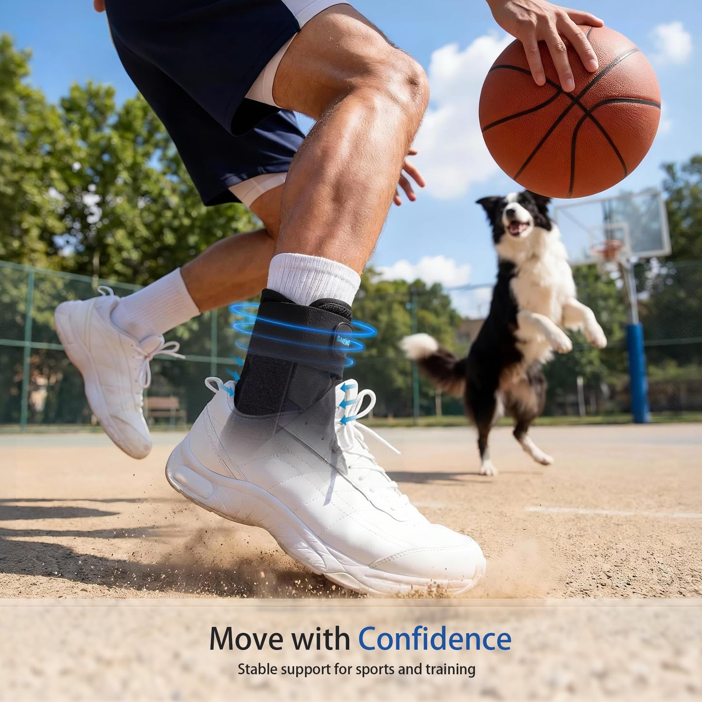 SNEINO Ankle Brace for Women Men - Ankle Support Brace for Sprained Ankle,Ankle Stabilizer for Achilles,Tendon,Sprain,Injury Recovery,Lace up Ankle wrap for Running,Basketball,Volleyball (Medium, Ankle Brace)