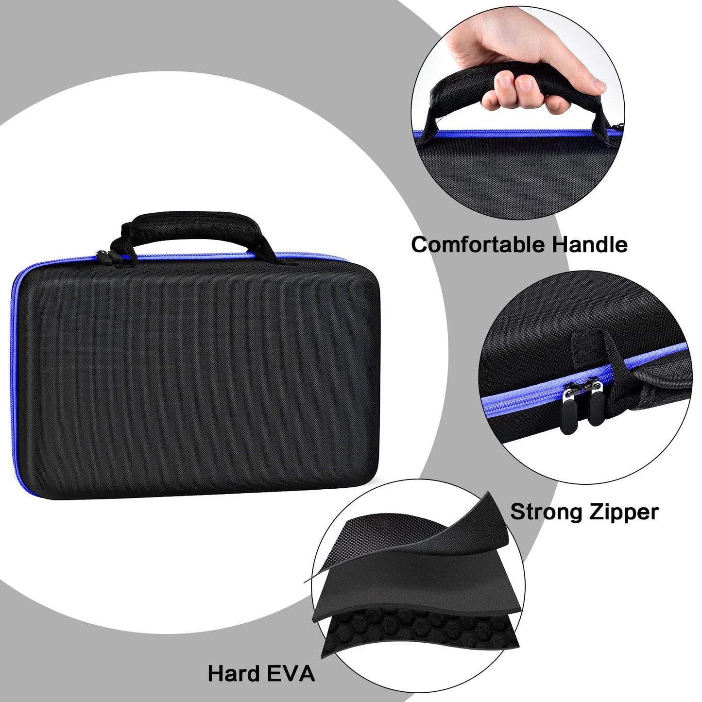 Knife Display Case for 66+ Pocket Knives, Butterfly Knife Storage Box, Folding Knives Organizer Holder, Knives Collection Protector for Survival, Tactical, Outdoor, EDC Mini Knife (Bag Only) - Blue