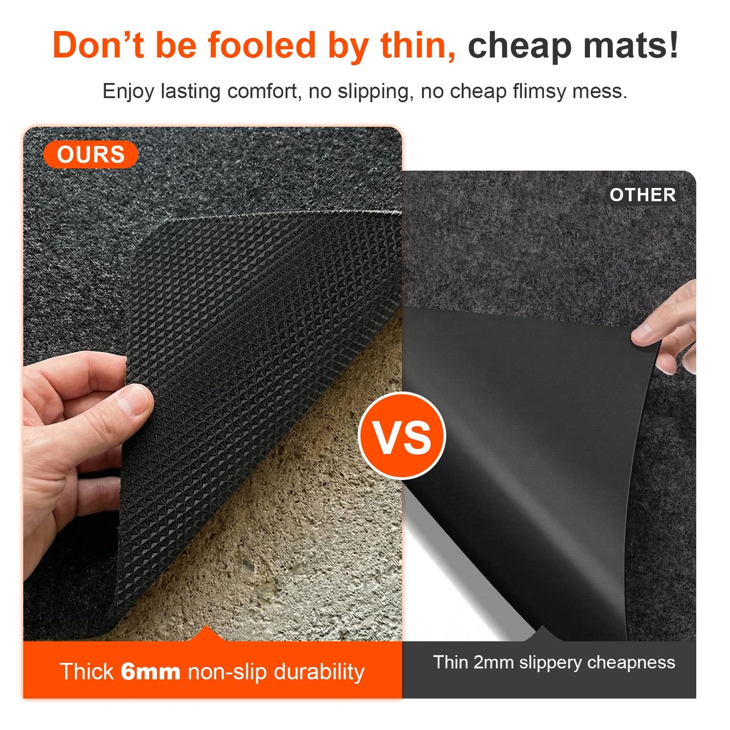 ALLOYNIX Heavy Duty Oil Spill Mat for Garage Floor, Extra Thick Absorbent with Anti-Slip Rubber Backing, Reusable Under Car Leak Pad (6.6 * 8.5FT)