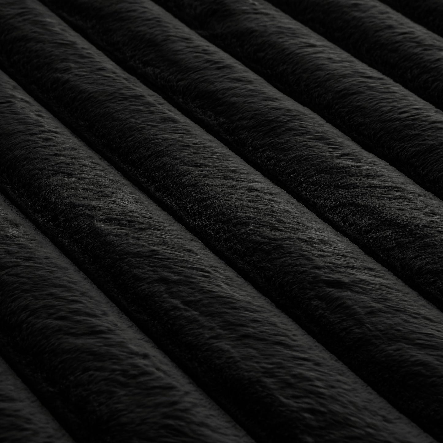 Black Rabbit Striped Plush Rug 6'x9', Fluffy Shaggy Area Rug for Nursery & Kids Room, Faux Fur Carpet for Girls Bedroom, Living Room, Teen Decor