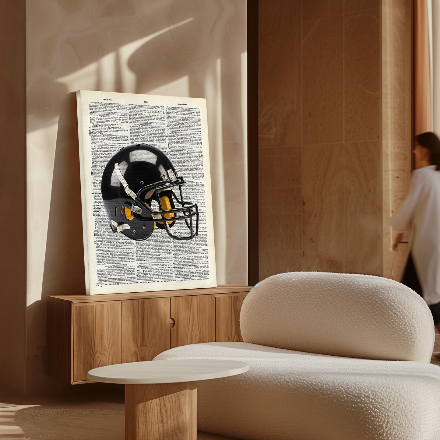 Poster Master 2-Piece Football Canvas - Sports Print - Ball, Helmet & Game Art - Physical Education Wall Design - Dictionary Art - Great Gym or Office Wall Decor - Available in 8x10 to 30x40