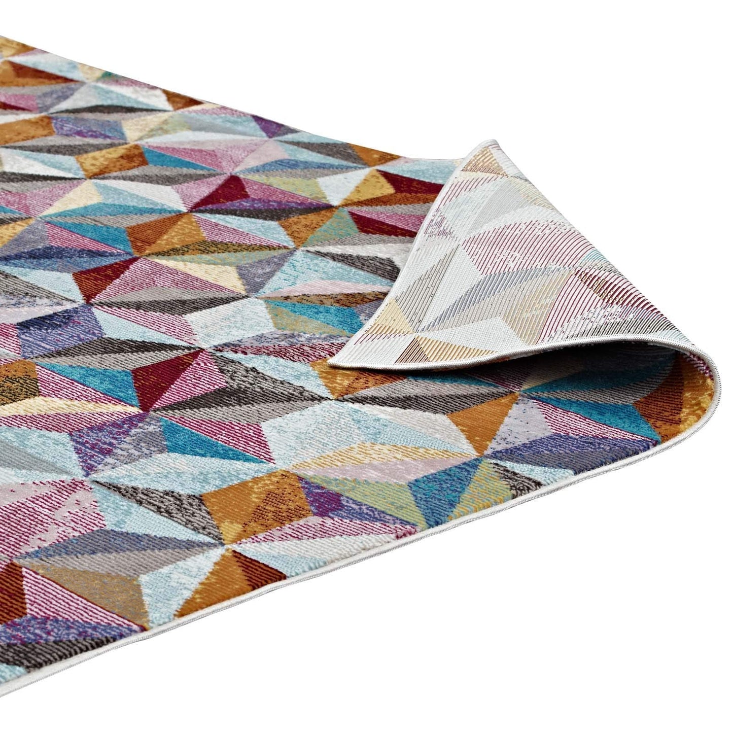 Modway Arisa Colorful Geometric Hexagon Mosaic 4x6 Area Rug in Multicolored