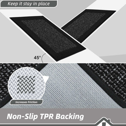 BEQHAUSE Indoor Door Mat 20" x 32", Dirt Trapper Door Mats Non-Slip Entryway Rugs Washable, Resist Dirt Absorbent Welcome Mat, Low Profile Floor Mats for Front Back Door and Entryway, Black