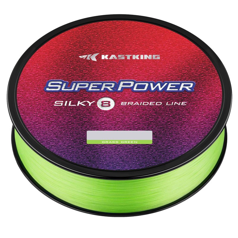 KastKing Superpower Silky8 Braided Fishing Line, Grass Green, 8 Strands, 20 LB, 300 Yds