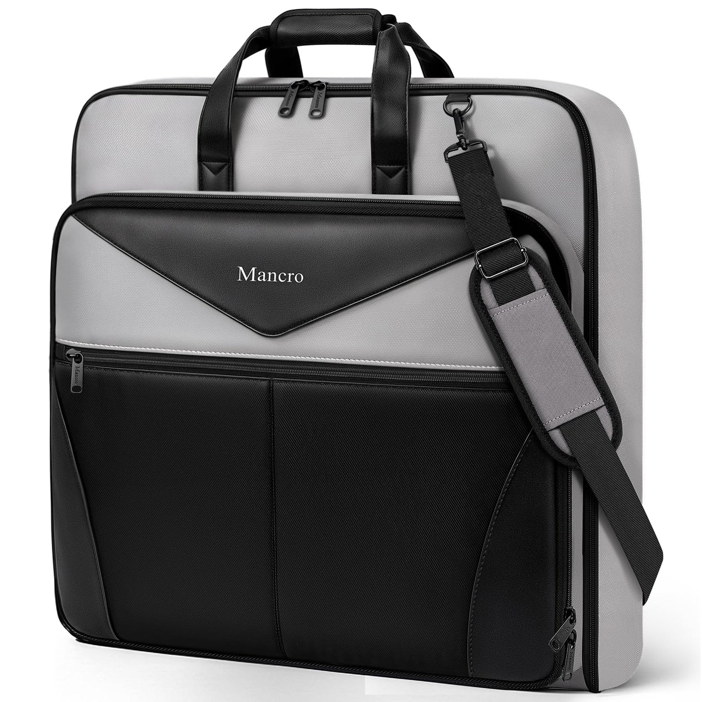 Mancro Garment Bags for Travel, Suit Bag Travel Fits 5 Suits with Shoe Pocket, Wrinkle Free Carry on Garment Bags for Hanging Clothes with Luggage Sleeve, Waterproof Suit Garment Bag for Men Women