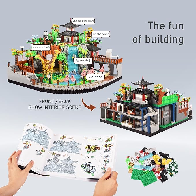 Zoo Micro Building Blocks Set with Giraffe Panda Flamingo 5000PCS for Adults or Teens Ages of 14+ Animals Park DIY Modle Kit in Living Room or Office Decorative Items Collection Model for Lovers