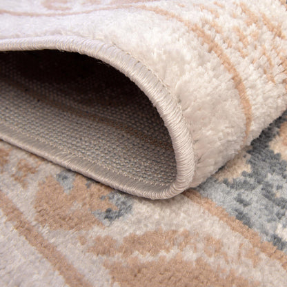 Unique Loom Oxford Collection Area Rug - Bodleian (4' x 6' Oval Cream/Blue)