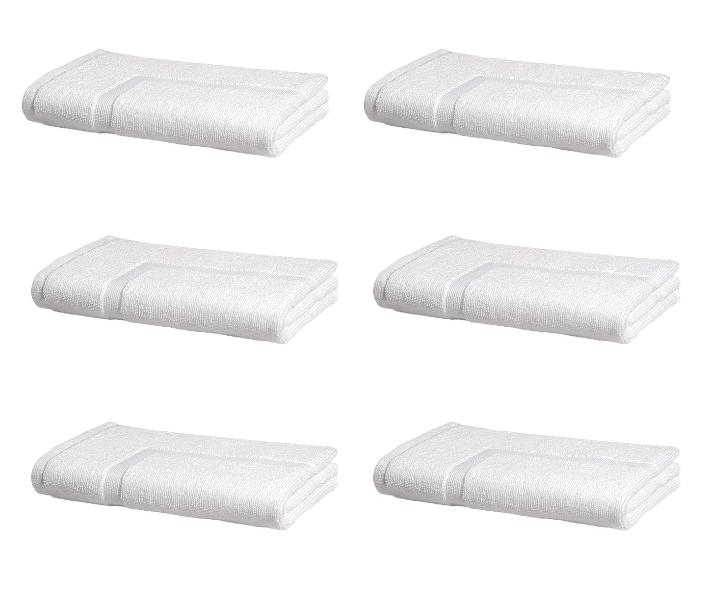 Amazon Basics Premium 100% Cotton Absorbent Soft Bath Mat, Machine Washable, 684 GSM, 20" x 30", White, Hotel Spa Bathmats, 6-Pack (Previously AmazonCommercial)