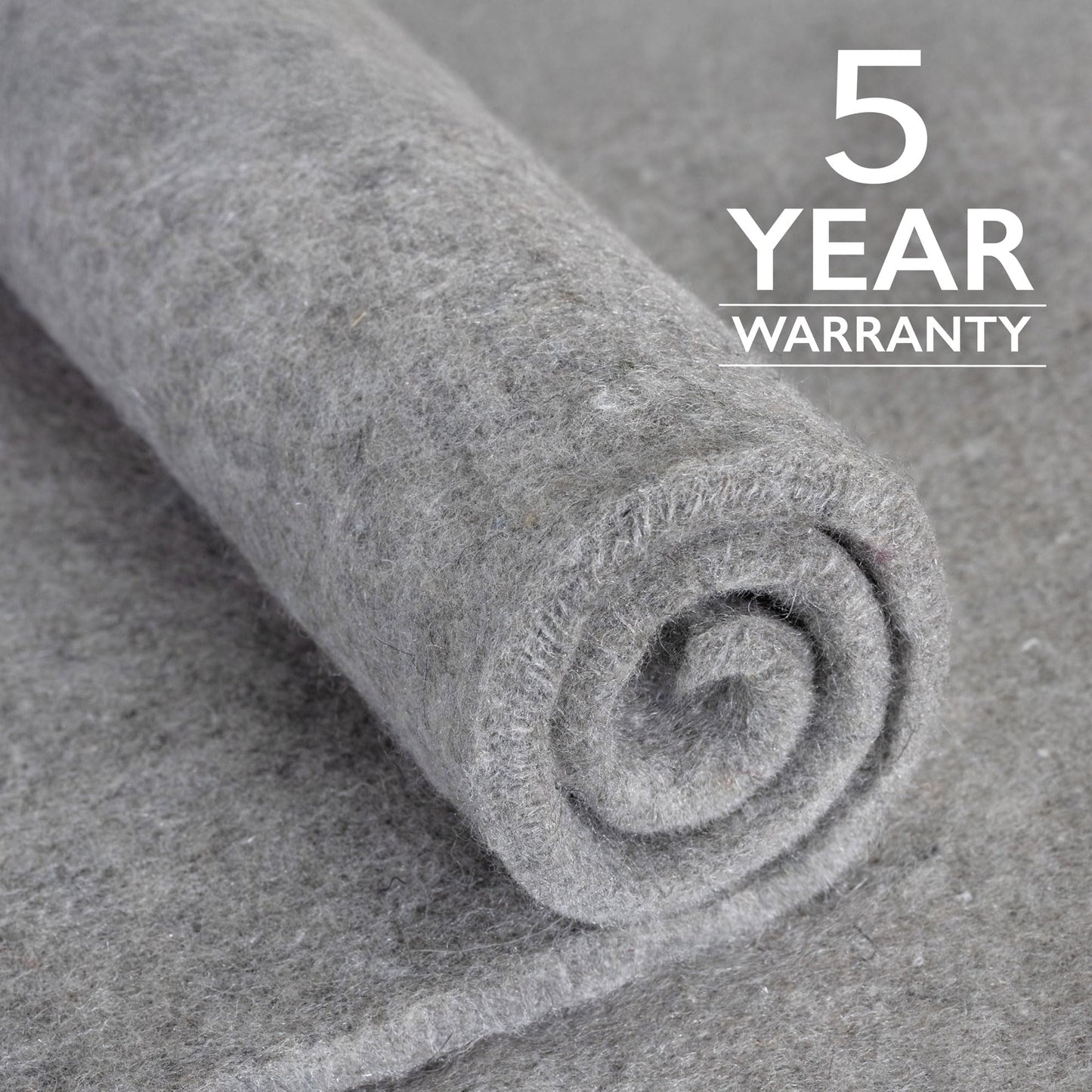 RUGPADUSA - Eco-Plush - 8'x10' - 1/2" Thick - 100% Felt - Luxurious Cushioned Rug Pad - Available in 3 Thicknesses, Many Custom Sizes