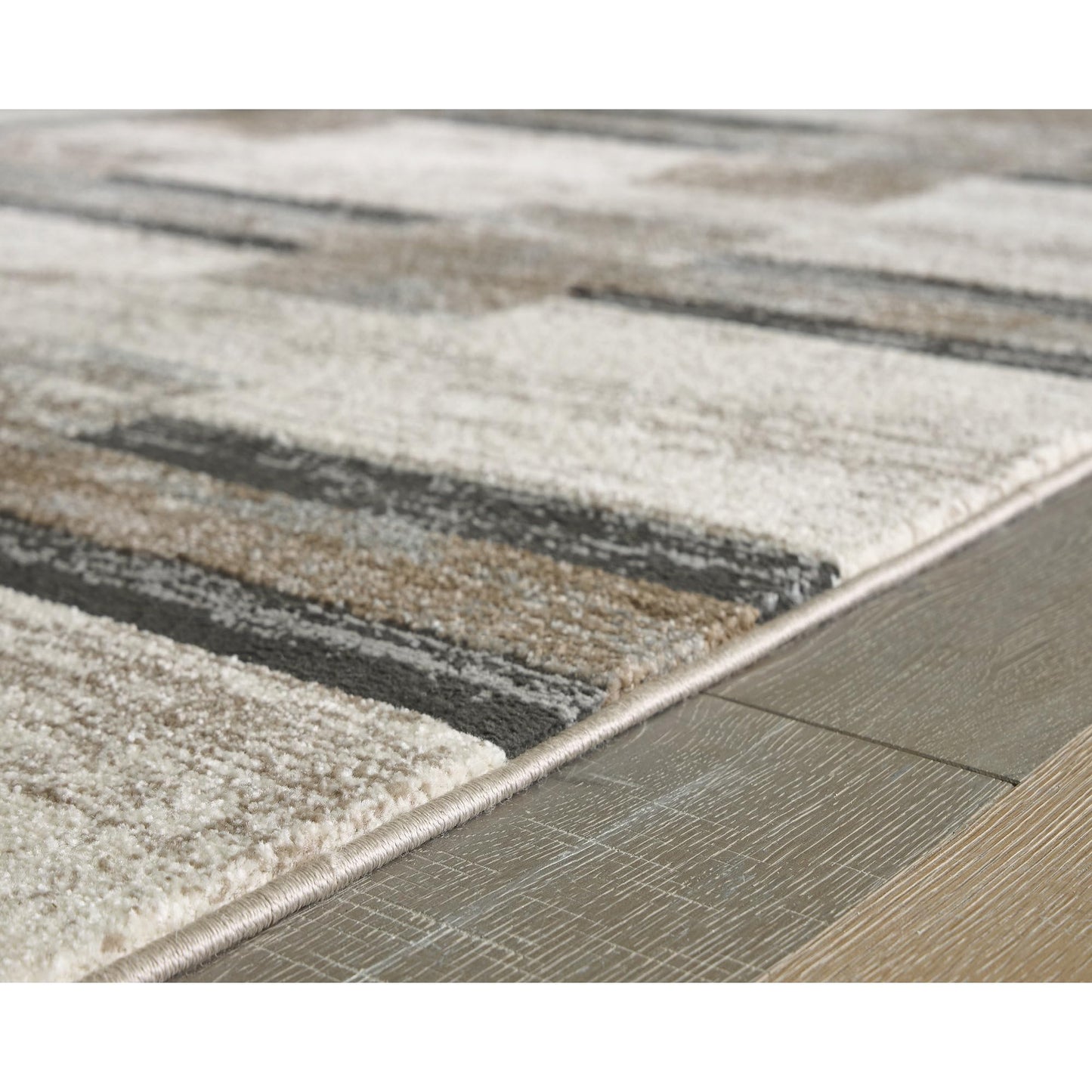 Signature Design by Ashley Alstone Transitional Striped 5 x 7 Indoor Area Rug, Beige & Black