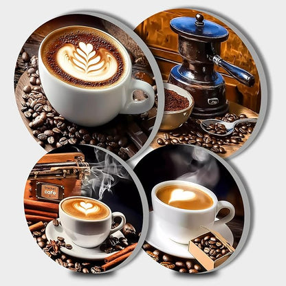 Coffee Stove Burner Covers, Dining Room Gas Stove Burner Covers 8 ＆10 Inches Stove Top Covers Electric Stove 4 Pcs Metal Stove Cover Gas Stove Top Covers, Cooktop Decorative,Home Kitchen Decorations